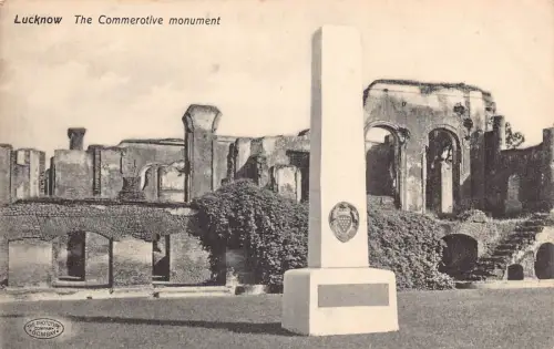 L378 Indien Lucknow The Commemorative Monument Vintage Postkarte
