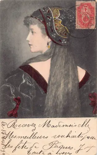 A149 Tracht 1905 Mlava Russland Frau Ethno Vintage Postkarte