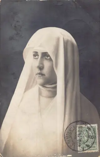 A149 Portrait einer Nonne in weiß mit Blick weg 1914 WWI alte Feldpostkarte