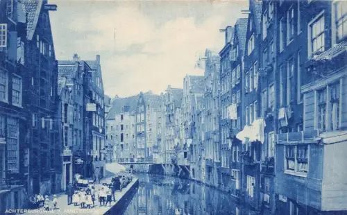 L259 Niederlande ACHTERBURGWAL - Amsterdam Brücke Vintage Postkarte