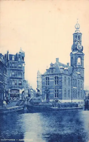 L259 Niederlande MUNTTOREN AMSTERDAM Vintage Postkarte