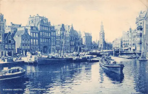 L259 Niederlande BINNEN-AMSTEL MET SOPHTAPLEIN - AMSTERDAM Vintage Postkarte