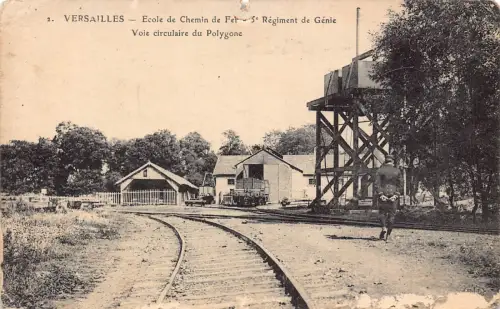 Frankreich Versailles Eisenbahn Militärschule Vintage Postkarte L552