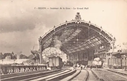 Frankreich Dijon Innenraum Bahnhof Gare Vintage Postkarte L552
