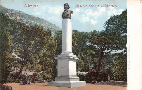 L256 Gibraltar General Eliott's Monument Vintage Postkarte