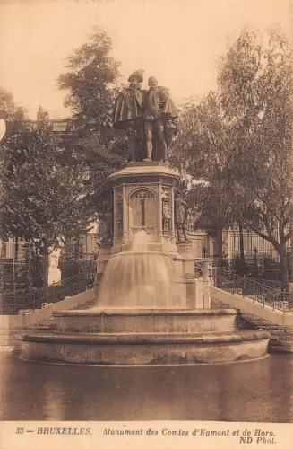 L258 Belgien BRUXELLES Monument des Comtes d'Egmont et de Horn Vintage Postkarte