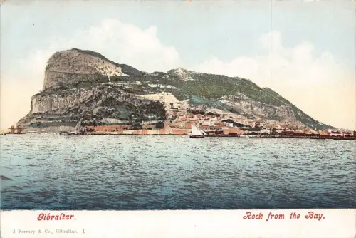 L256 Gibraltar Rock from the Bay. alte Postkarte