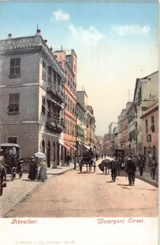 L256 Gibraltar Waterport Street Kutsche, Straßenansicht Vintage Postkarte