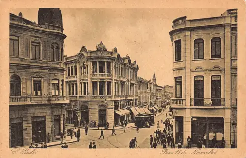 L251 Brazil S. Paulo Rua 15 de Novembro. alte Postkarte