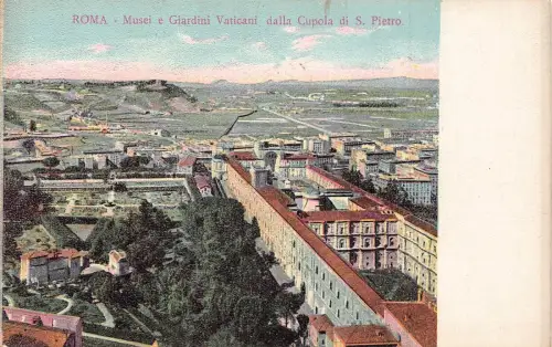 L257 Italien ROM Musei e Giardini Vaticani dalla Cupola di S. Pietro. Postkarte