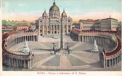 L257 Italien ROM Piazza e colonnato di S. Pietro. alte Postkarte