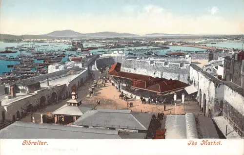 L256 Gibraltar The Market Vintage Postkarte