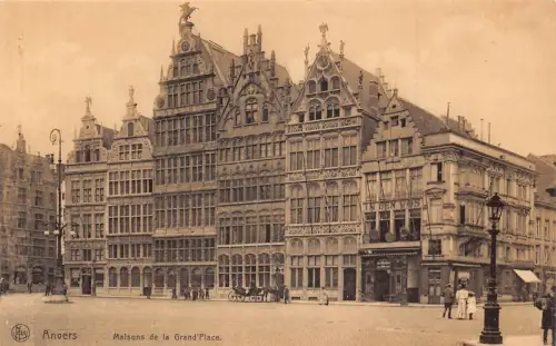 L258 Belgien Maisons de la Grand Place. alte Postkarte