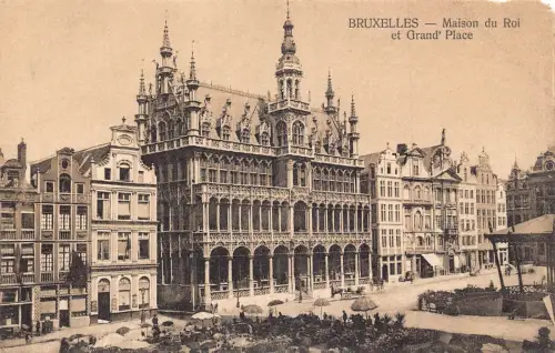 L258 Belgien BRUXELLES. Maison du Roi et Grand' Place Vintage Postkarte