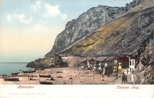 L256 Gibraltar Catalan Bay Vintage Postkarte
