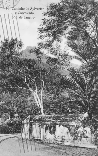 L251 Brasilien Caminho do Sylvestre e Corcovado Rio de Janeiro Vintage Postkarte