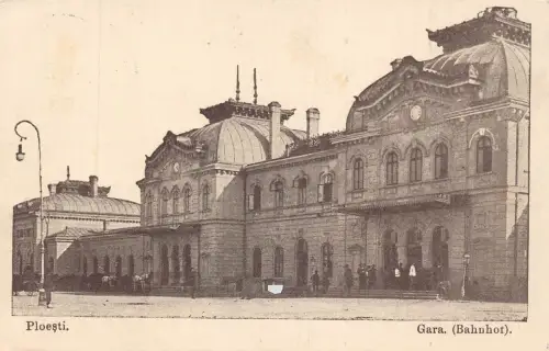 L109 Rumänien 1917 Bahnhof Ploiesti 1. Weltkrieg alte Feldpostkarte