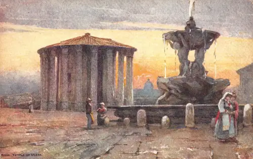L257 Italien ROM - Der Tempel der Vesta Vintage Postkarte