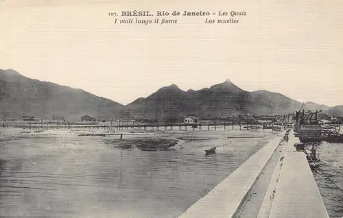 L250 Brasilien BRÉSIL. Rio de Janeiro - Les Quais Vintage Postkarte