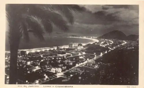 L250 Brasilien Rio de Janeiro Leme e Copacabana Vintage Postkarte