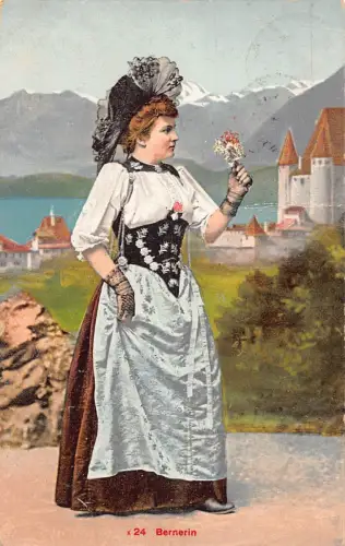 L044 Schweiz 1910 Bernerin Tracht Ethno Vintage Postkarte