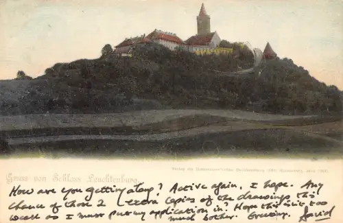 L022 Deutschland 1900 Gruss aus Schloss Leuchtenburg Schloss Vintage Postkarte