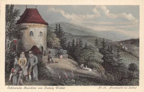 L022 Deutschland 1928 Schlesische Ansichten Familie Ludwig Richter Vintage Postkarte