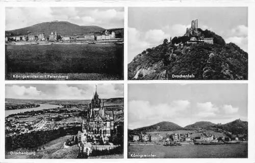 L022 Deutschland Königswinter Drachenfels Ruine Dom Ansicht Vintage Postkarte