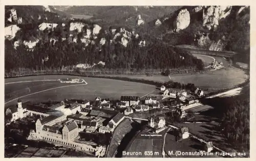 A166 Deutschland 1937 Beuron M Donautal Luftaufnahme Vintage Postkarte