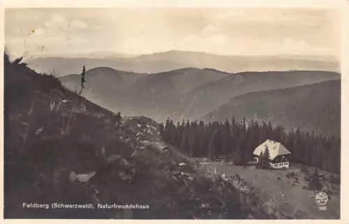 L022 Deutschland 1927 Feldberg Schwarzwald Naturfreundehaus Vintage Postkarte