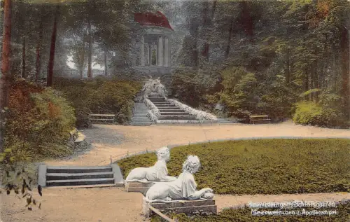 A163 Deutschland 1921 Schloss Schwetzingen Apollo Tempelgärten Vintage Postkarte