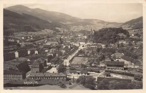 A165 Deutschland 1938 Bruck/M Panorama RPPC Vintage Postkarte