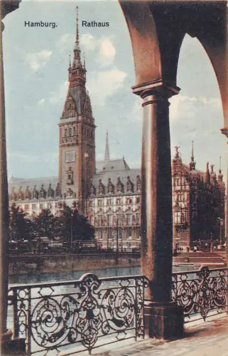A162 Deutschland 1924 Hamburg Rathaus Rathaus Vintage Postkarte