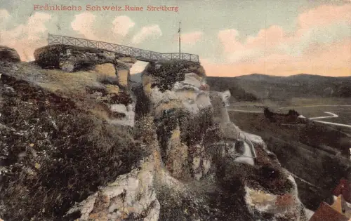 A164 Deutschland 1909 Fraenkische Schweiz Ruine Streitburg Ruine Vintage Postkarte