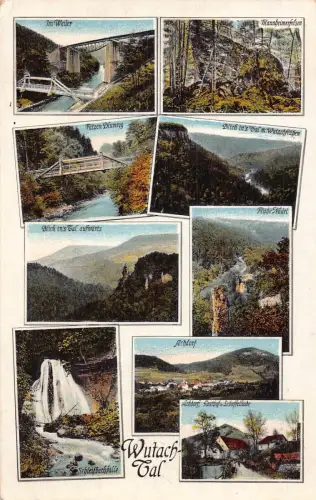 A161 Deutschland 1925 Wutachtal Achdorf Gasthaus Wasserfall Weiler Brücke Postkarte