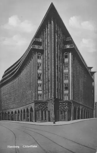 A161 Deutschland Hamburg 1933 Chile Haus Haus Vintage Postkarte