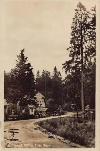 A161 Deutschland 1936 Mönchhof Thür Waldweg RPPC Vintage Postkarte