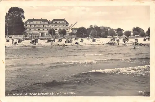 A144 Deutschland Ostsee Scharbeutz Wilhelminenbad Strand Hotel Strand Postkarte