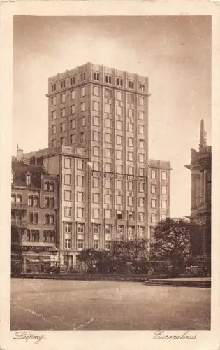 A144 Deutschland 1932 Leipzig Europahaus alte Postkarte