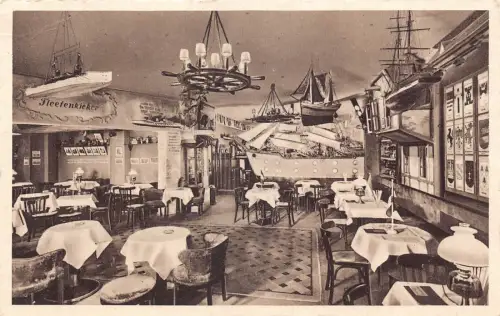 A144 Deutschland Restaurant Remde's St Pauli Berlin Nachtlokal Schiff Deko Postkarte