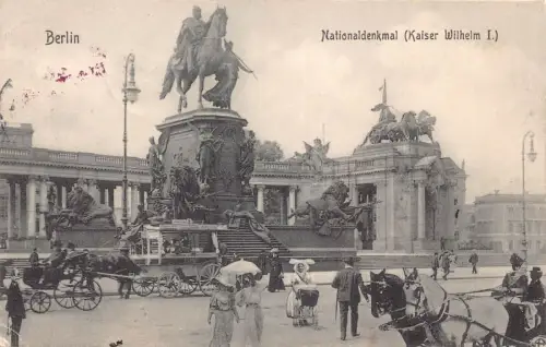 A141 Deutschland 1908 Berlin Nationales Denkmal Kinderwagen Postkarte