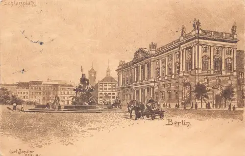 A140 Deutschland 1903 Künstlerkarte signiert Carl Jander Berlin Schlossplatz Postkarte