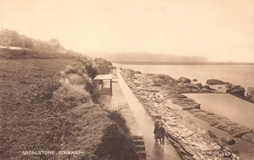 L233 England Shoalstone Brixham Sea Promenade Vintage Postkarte