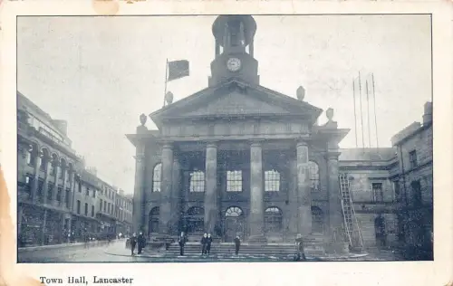 L234 England Town Hall Lancaster Flagge Vintage Postkarte