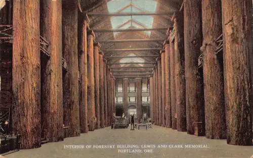 L235 US Portland Oregon Forestry Building Interieur Lewis and Clark Memo Postkarte