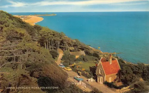 L236 England 1968 Folkestone Lower Sandgate Road Vintage Postkarte