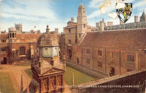 L236 England Cambridge Caius Court Conville Caius Collee Wappen Postkarte