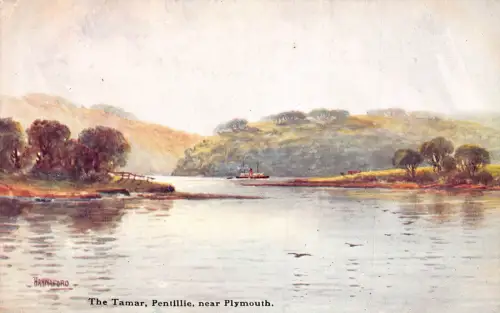 L237 England The Tamar Pentillie near Plymouth alte Postkarte