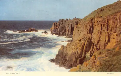 L237 England 1960 Land's End Point Cliffs Penzance Cornwall Vintage Postkarte