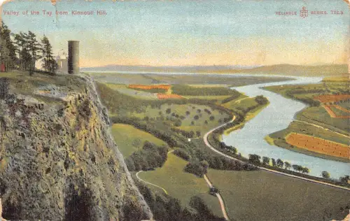L238 Schottland Tal des Tay von Kinnoull Hill River Castle Vintage Postkarte